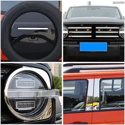 For GWM Tank 300 2021-2024 Window Pillar Center Grille Headlight Spare Tire Cover Strip Sequin Decor Trim Exterior Accessories