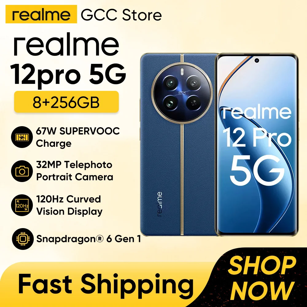 realme 12Pro 5G 6.7'' 120Hz Display 8+256GB Smartphone, 5000mAh Battery 67W SUPERVOOC Charge, 32MP Telephoto Portrait Camera