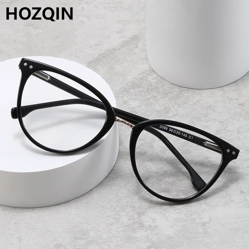 New Fashion Insert Core Legs Women Blue Light Blocking Glasses Retro Rivets Transparent Eyeglasses Computer Gaming Custom Lens