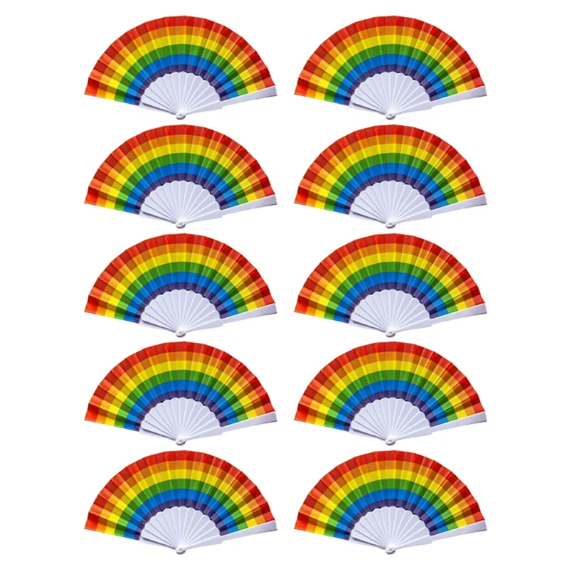 wedding favours for guests Rainbow Fan Pride Folding HandHeld Fans Gay Pride Accessories Rainbow Accessories Decorations Pride M