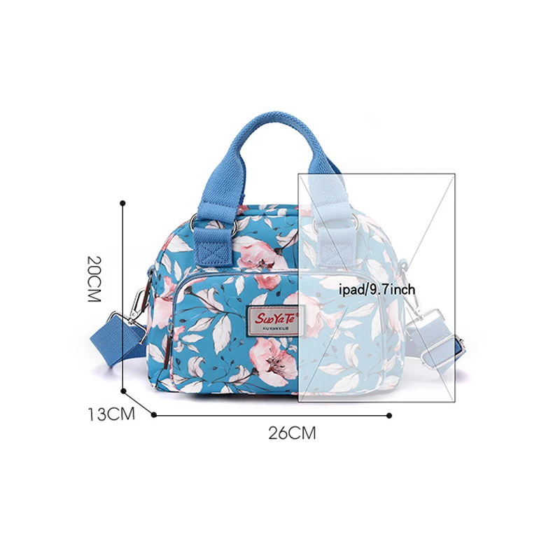 Chic Women Bags 2023 New Floral Printed Woman Handbags Waterproof Nylon Multilayers Large Capacity Female Shoulder Bags Bolsas