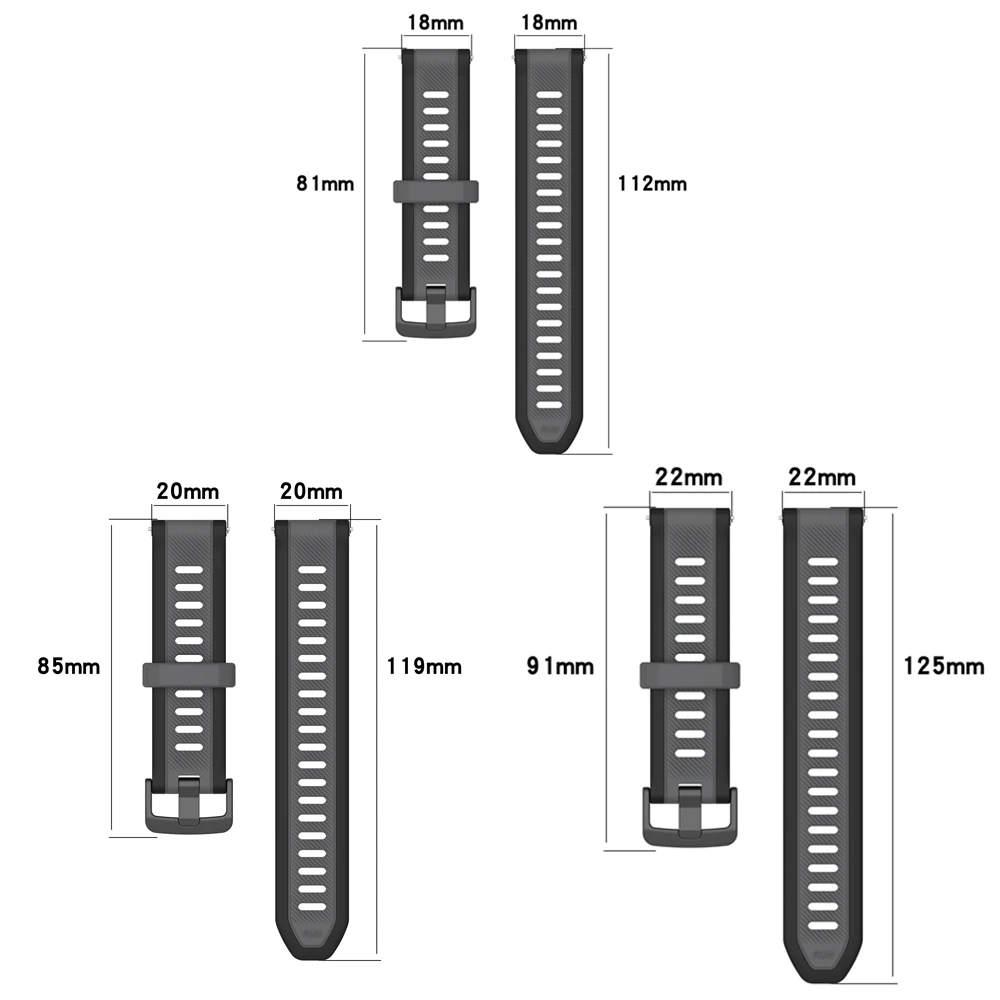 ガーミンフォアランナー用スマートウォッチバンド,18mm, 20mm, 22mm, 245mm, 645mm, 255s,265s,ovoactive3,5,sq 2ストラップ