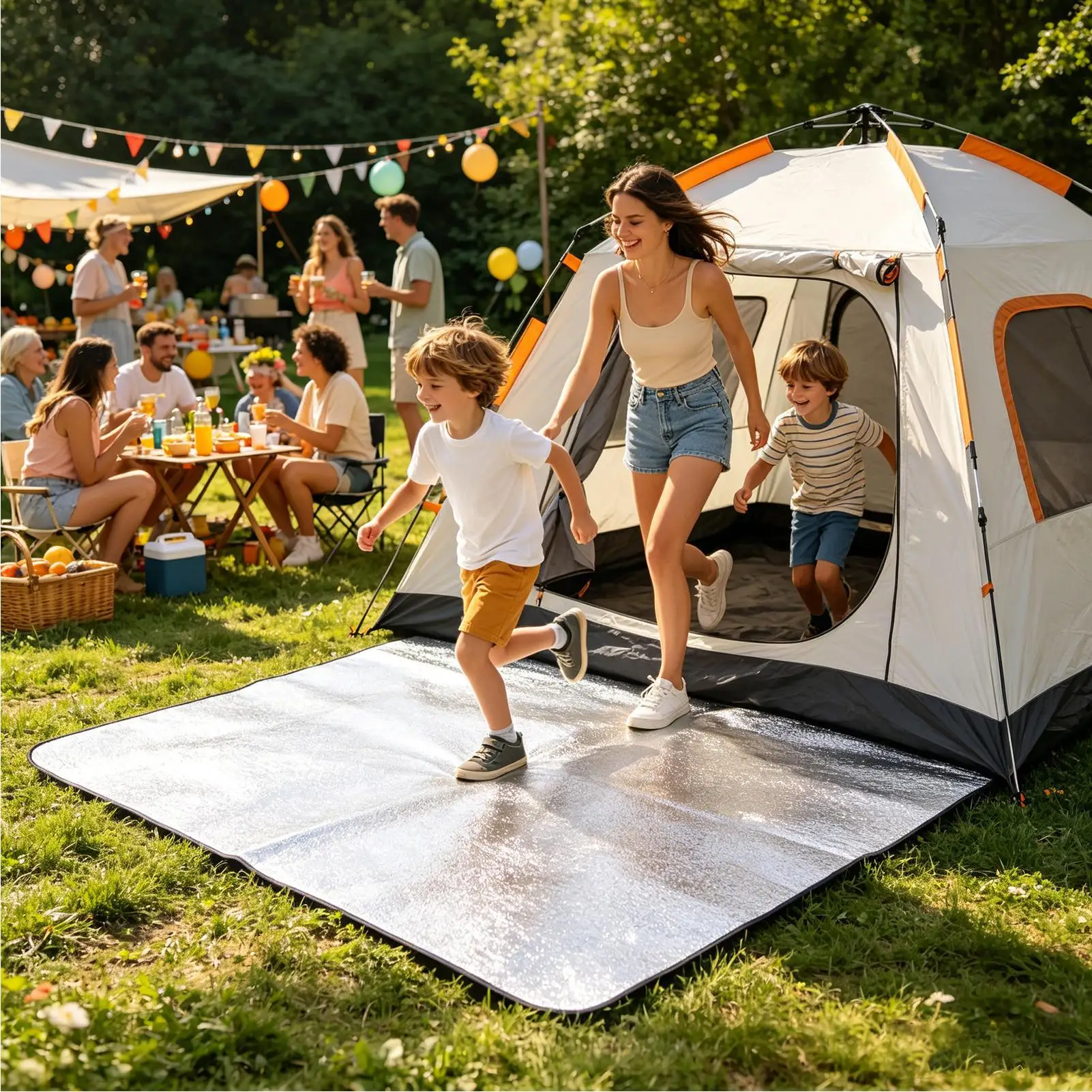 Pool Ground Pad Double Sided Waterproof Protective Cushion Swimming Pool Ground Cloth For Outdoor Deck Outside Pond Summer Slide