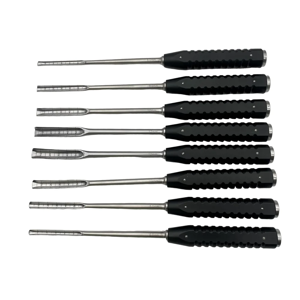 

6mm-12mm Osteotome curved Straight Bone Chisels Aluminum handle Bone Knife Stainless Steel Orthopedic Instrument