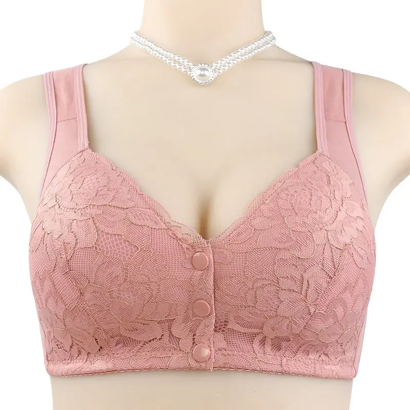 36-58 B/C Front Buckle Middle-aged And Elderly Underwear Thin Model Women's Bra Soft Seamless Plus Size Brassiere Tops