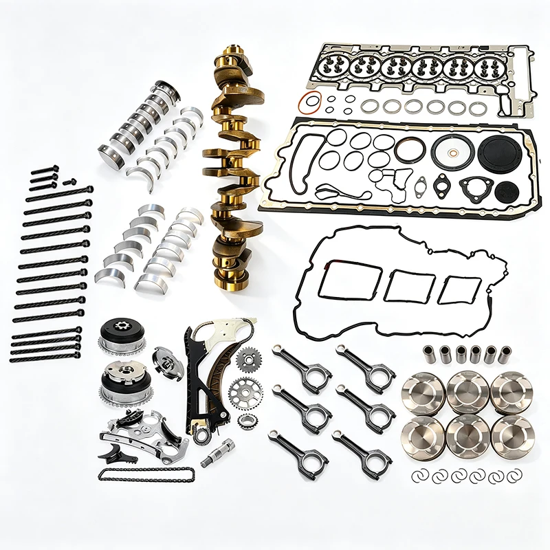 #￥for11247552063 11247576714 11247576715 N55 3.0L I6 Crankshaft Rod Piston Bearing Gasket Timing Chain Head Bolt Kit Turbo Parts