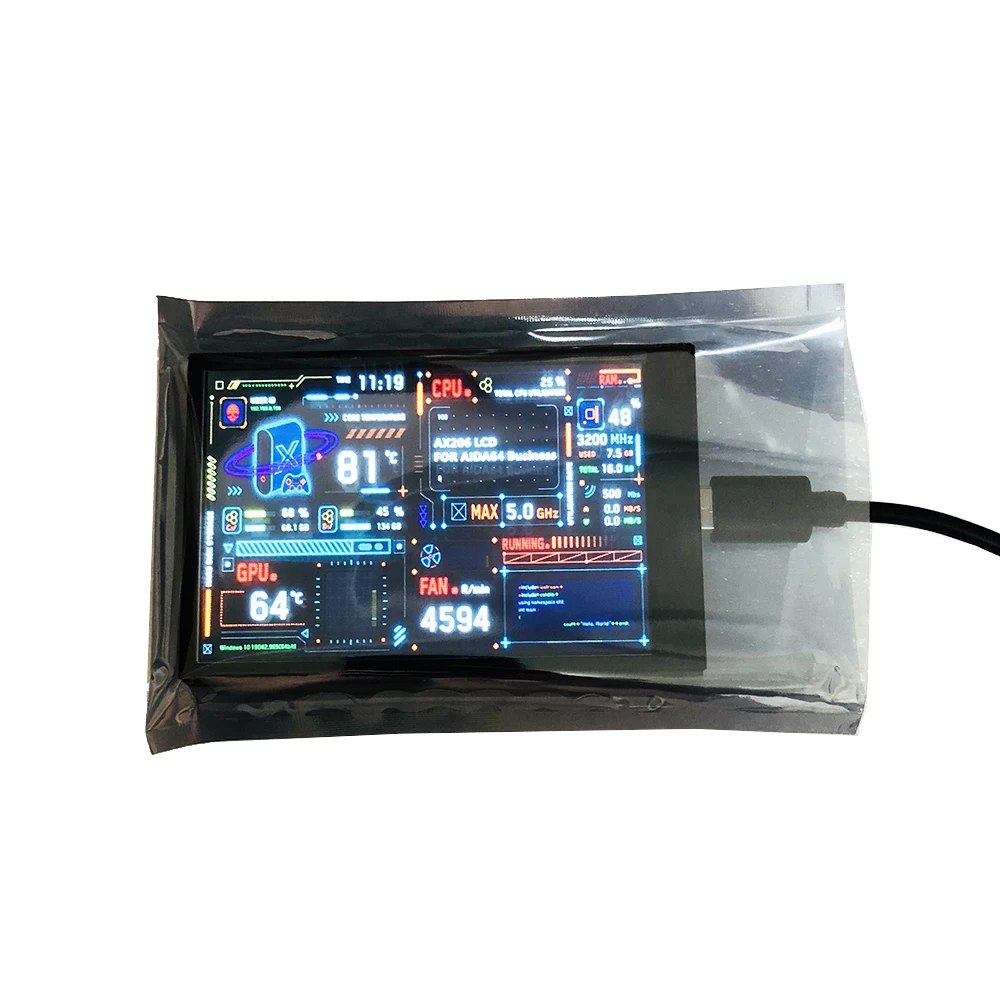 미니 ITX 케이스용 DIY 컴퓨터 온도 모니터링 CPU GPU, 3.5 인치 IPS USB 보조 디스플레이, AIDA64