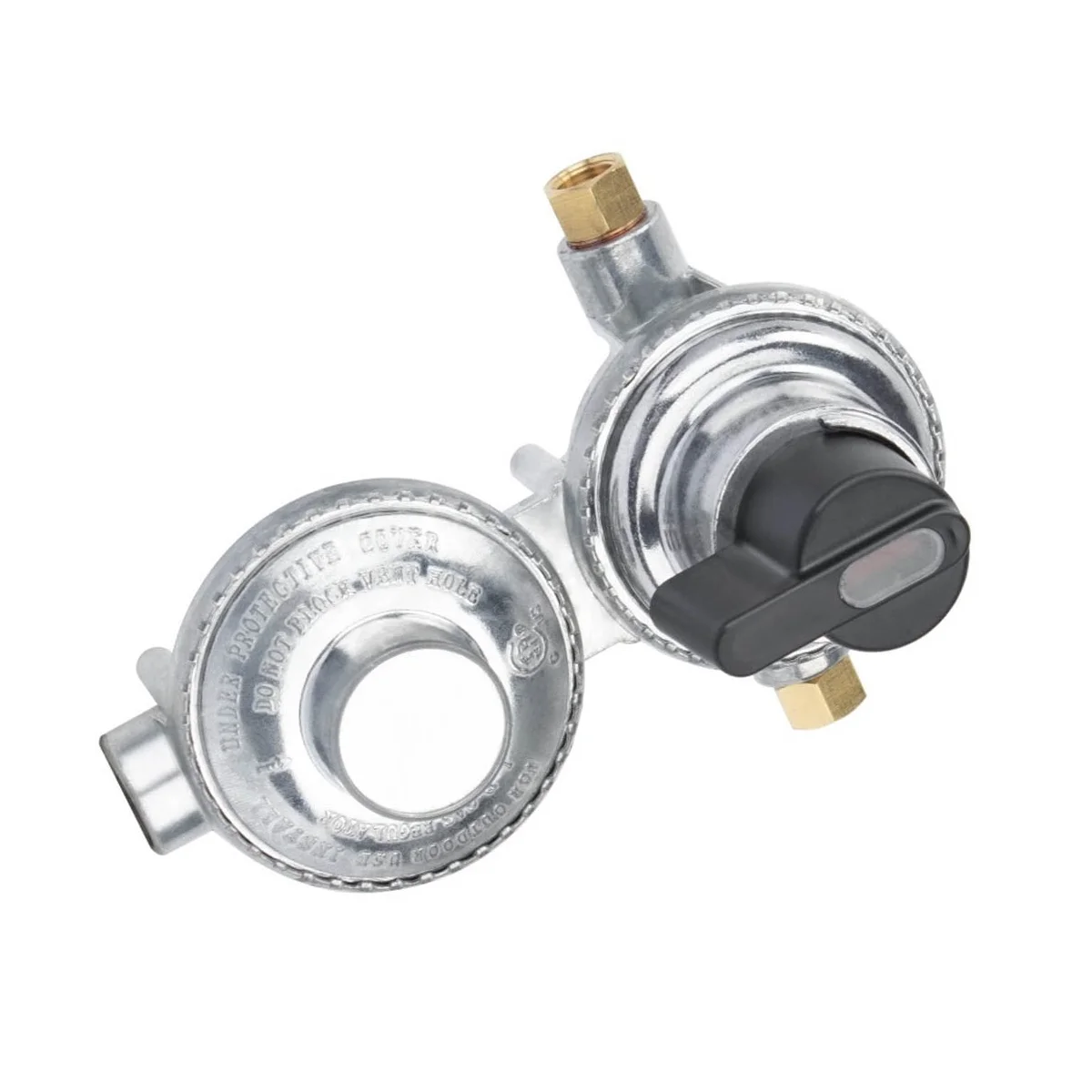 2-Stage Automatic Changeover LP Propane Gas Regulator , 1/4Inch SAE Inverted Flare for RV Trailer