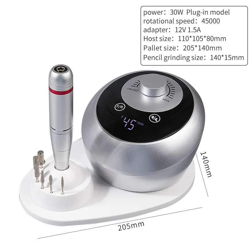 Professionele Elektrische Nagelboormachine Draaibank Schuurmachine Cutter - Gel Manicure Motor voor Apparatuur Stylist Gereedschap Levert 45000 Rpm