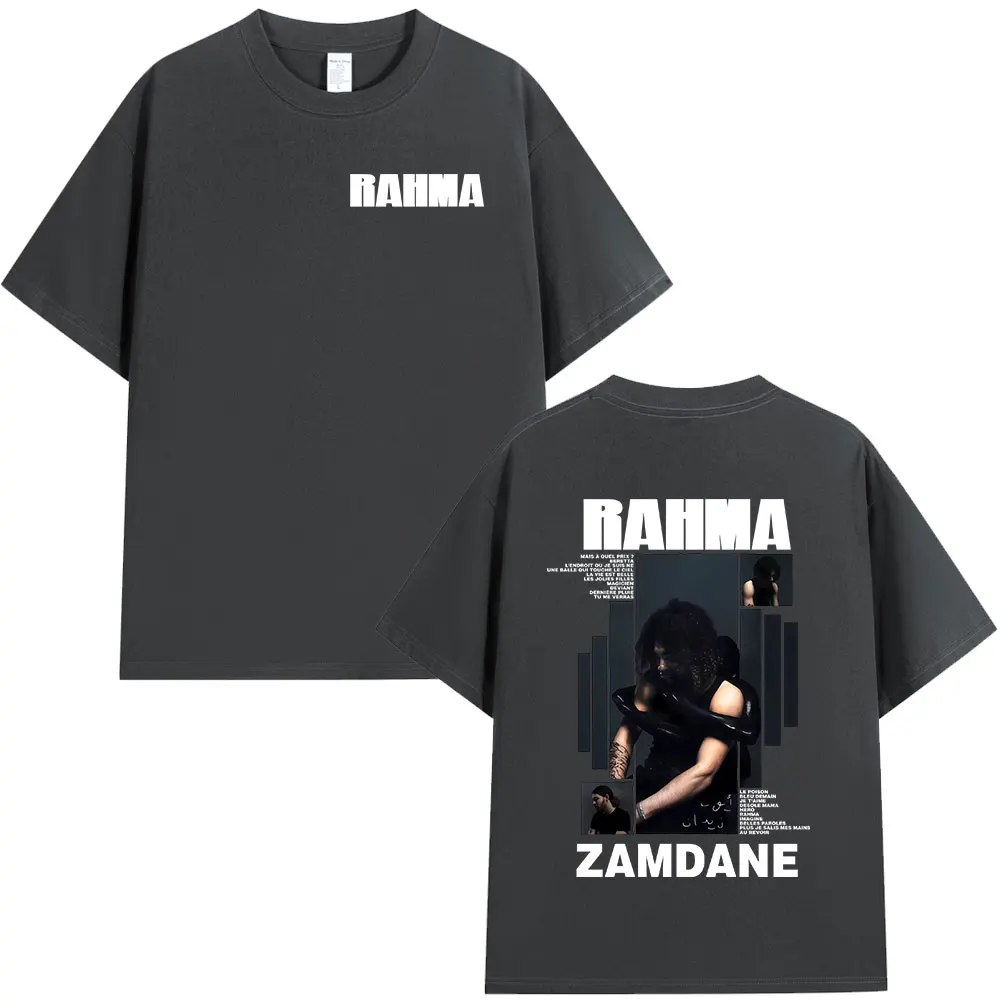 مغني الراب Zamdane RAHMA ألبوم الجرافيك تي شيرت الرجال النساء الهيب هوب موضة البوب الموسيقى تي شيرت الرجال عادية خمر المتضخم تي شيرت