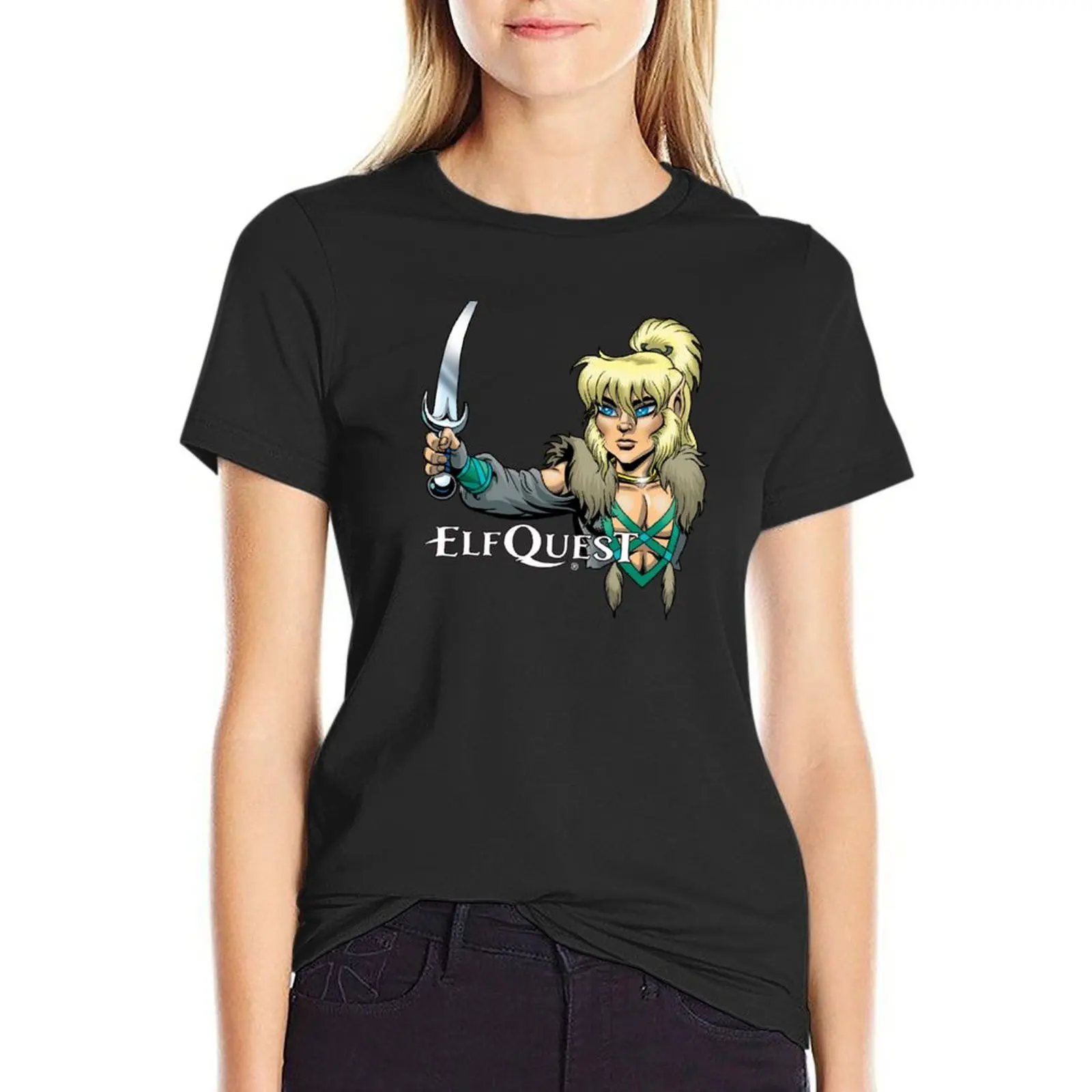 ElfQuest: Cutter and New Moon T-Shirt animal prinfor Female clothing shirts graphic tees graphic t-shirts for Women