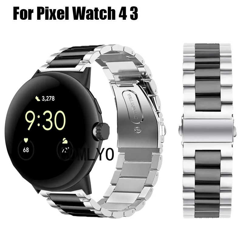 

For Pixel Watch 4 3 45mm 41mm Strap smart watch Metal Stainless Steel Adjustable Band Bracelet Luxurious Belt For Women men