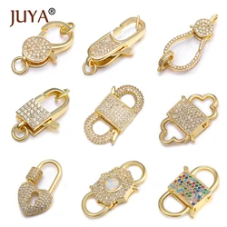 DIY Bracelet Necklaces Handmade Making Accessories Zirconia Lobster Clasp Copper Connectors Jewellery Making Supplies Women