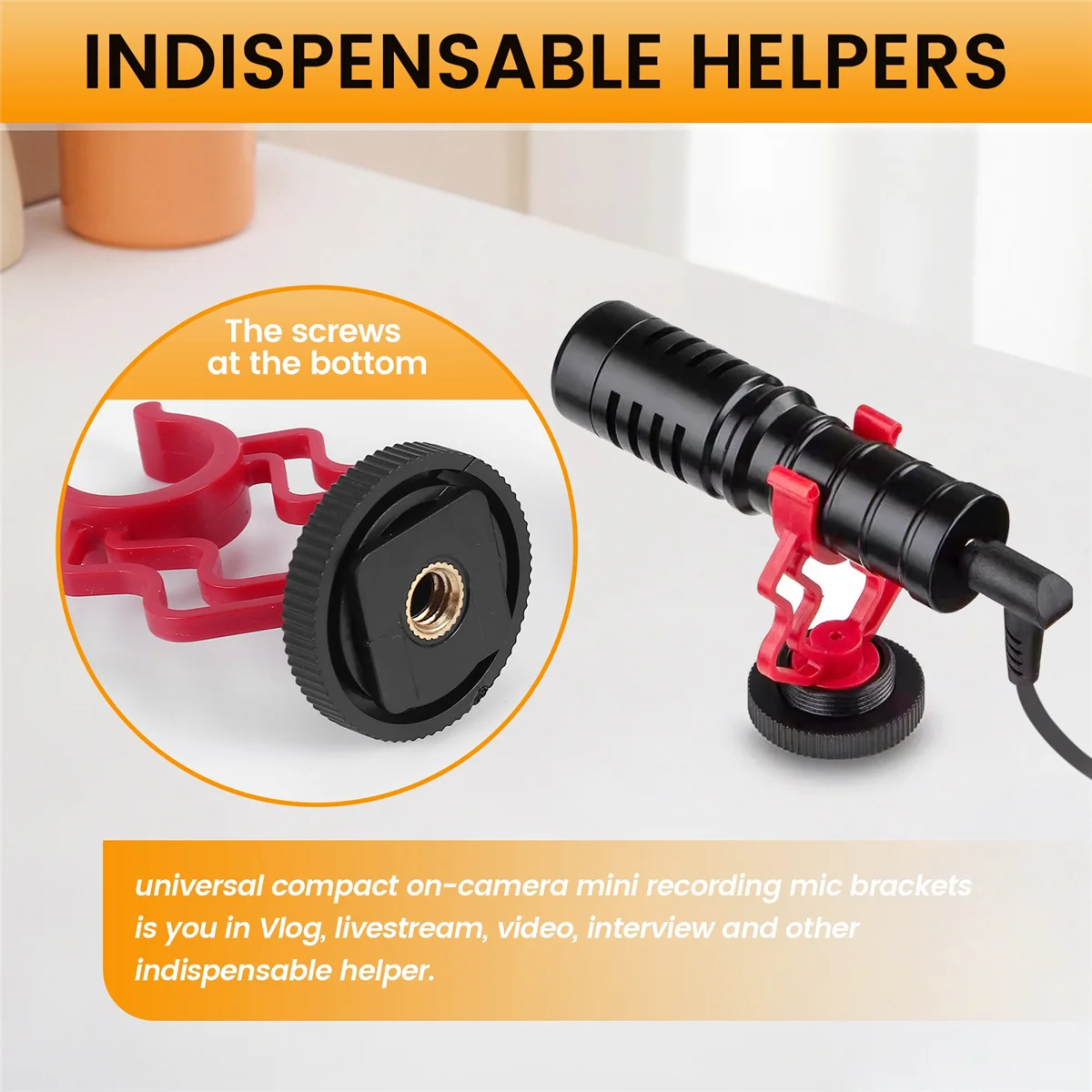 BISM1 2PCS Universal ไมโครโฟน Wavy Shock Mount Adapter พลาสติกไมโครโฟน Mount สําหรับ Boya By-mm1