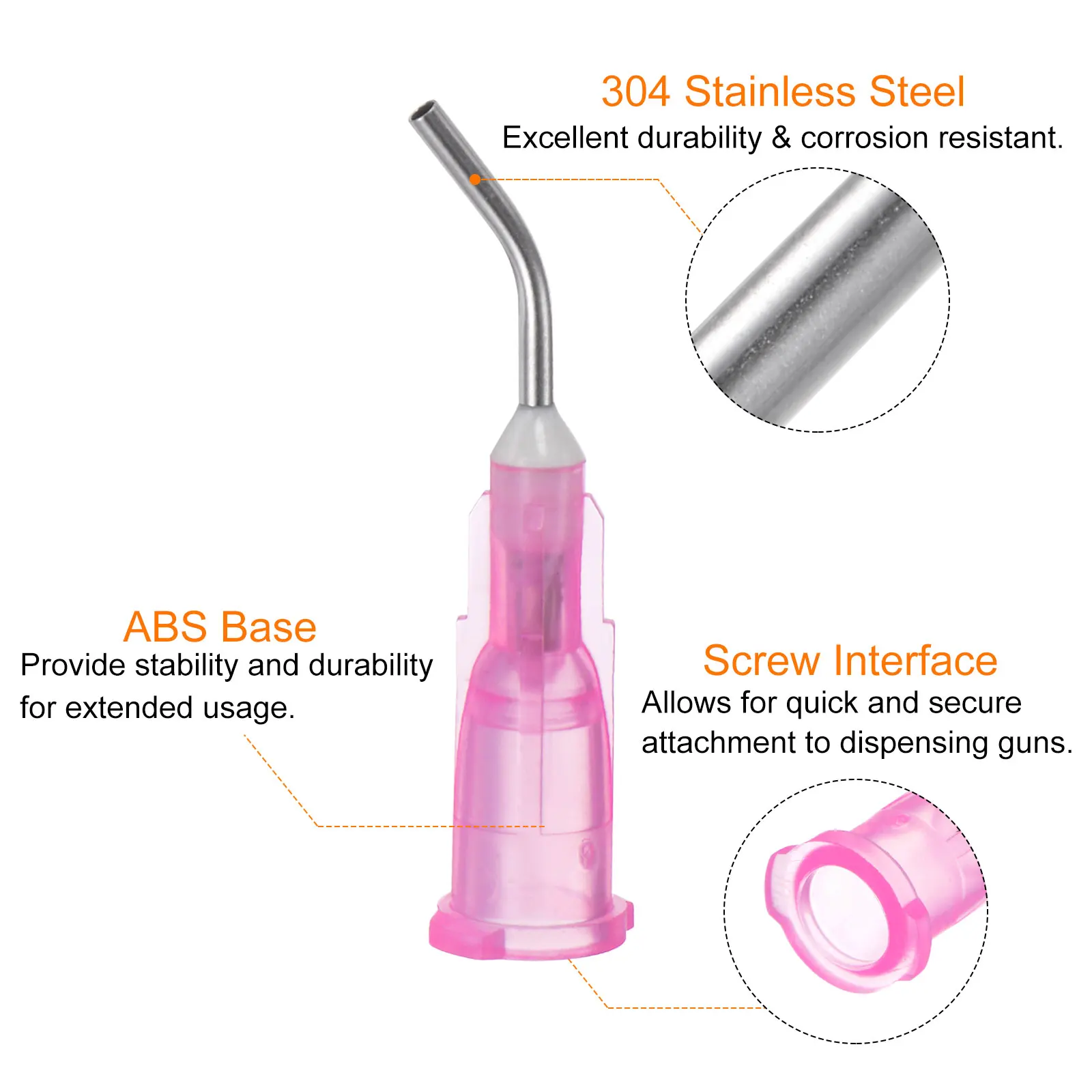 100 قطعة طرف حاد الاستغناء عن الإبر 18 جرام 20 جرام 22 جرام 23 جرام 25 جرام 45 درجة الكوع إبرة حادة نصائح نهاية موزع بزاوية إبرة للغراء