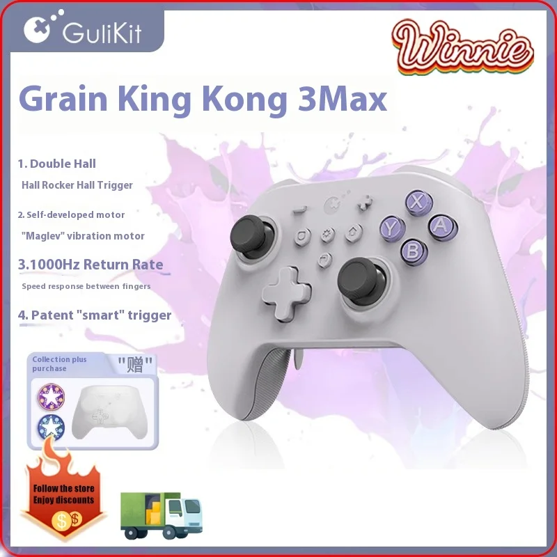 Gulikit Kk3 /Kk3 Pro/Kk3 Max Wireless Controller Tmr Joysticks Triggers Kingkong Gamepad For Windows Nintendo Switch Android Ios