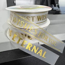 2cm wide TPU semi transparent soft label logo hot stamping aluminum platinum gold silver logo custom printed clothing waterproof