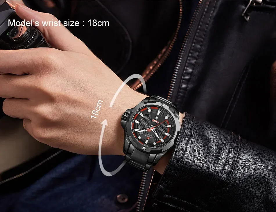 NAVIFORCE NF9161 Men\'s Military Sport Luminous Waterproof Male Clock Date Display Stainless Steel Watch Relogio Masculino