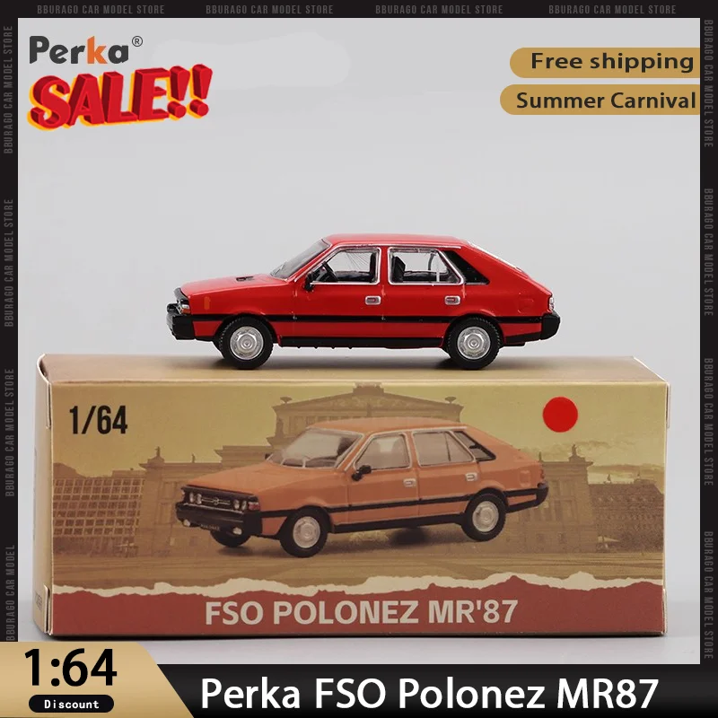 

Perka 1:64 FSO Polonez, литая под давлением модель, винтажный автомобиль в стиле Fiat из восточной Европы, ностальгическая имитация, коллекционный автомобиль, подарок