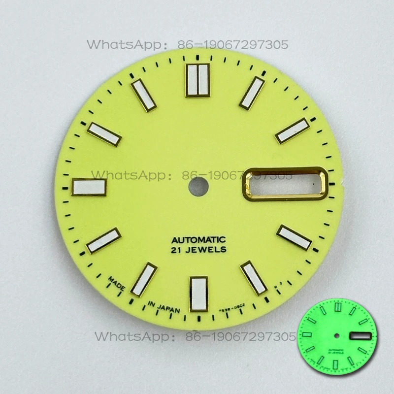 

Customized NH36 Movement Dial Diameter 28.5mm All Green Fluorescent Literal Watch Modification Accessories Mechanical Watch