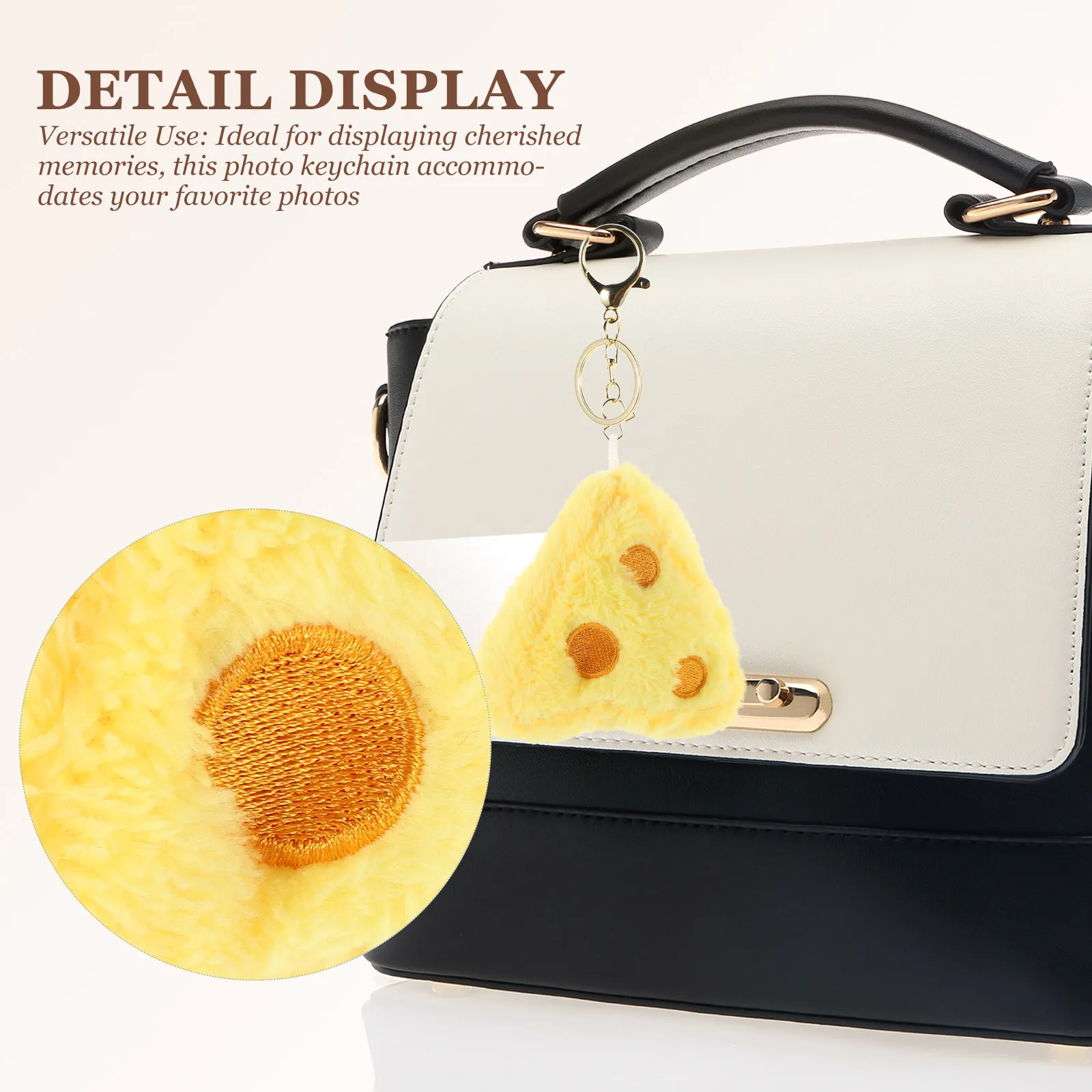 2Pcs Artificial Cheese Keychain Soft Imitation Food Charm for Backpack Purse Car Pendant Cute Food Keychains Cheese Keychain