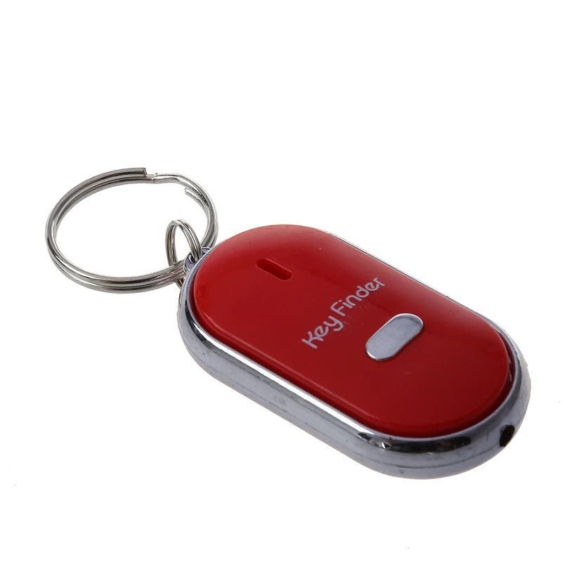 4Pcs Whistle Lost Key Finder Flashing Beeping Locator Remote Keychain LED Ring