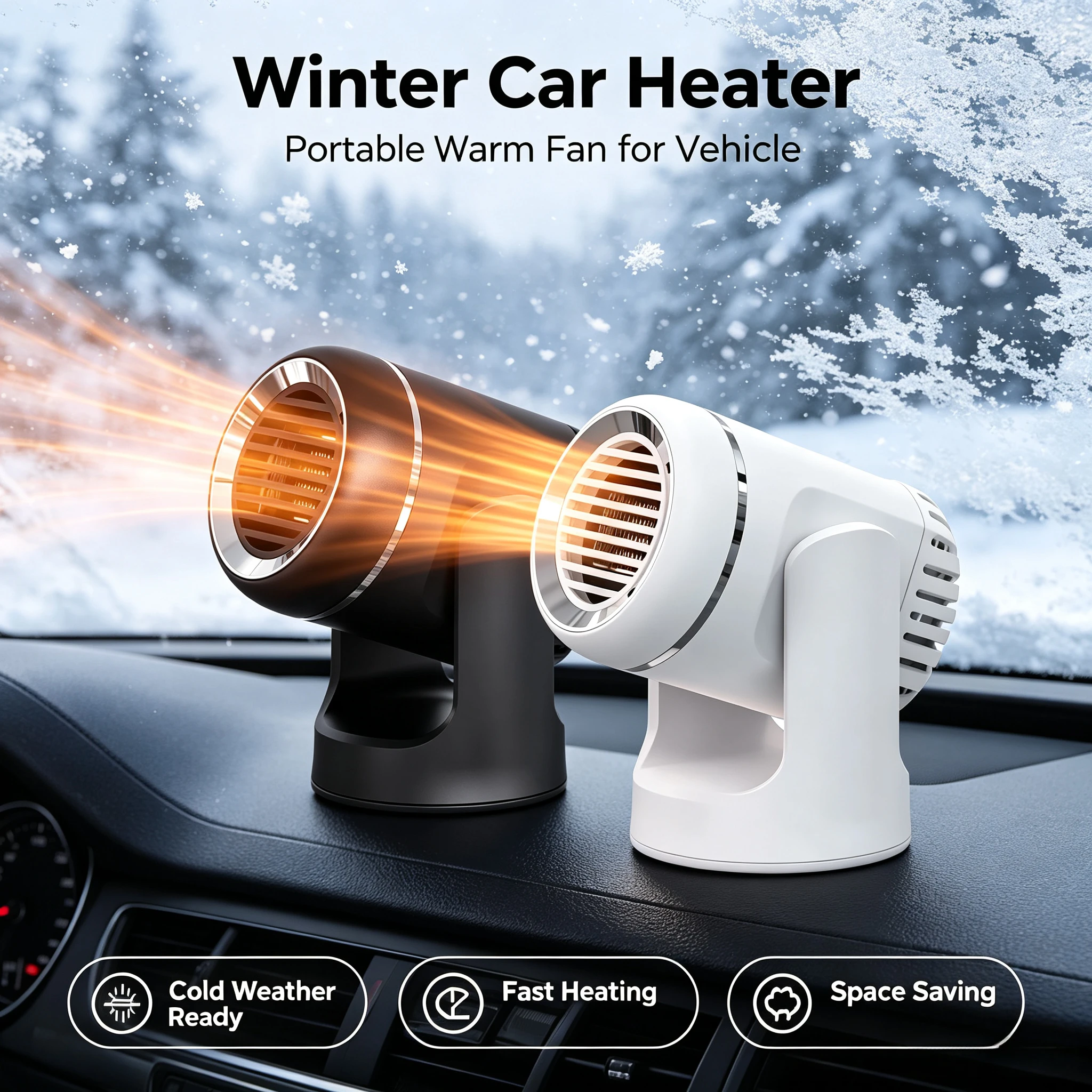 Fast Heating 12V 150W Car Heater Windshield Defroster Demister Anti-Fog Preheater Cooling Fan Winter Auto Interior Accessories