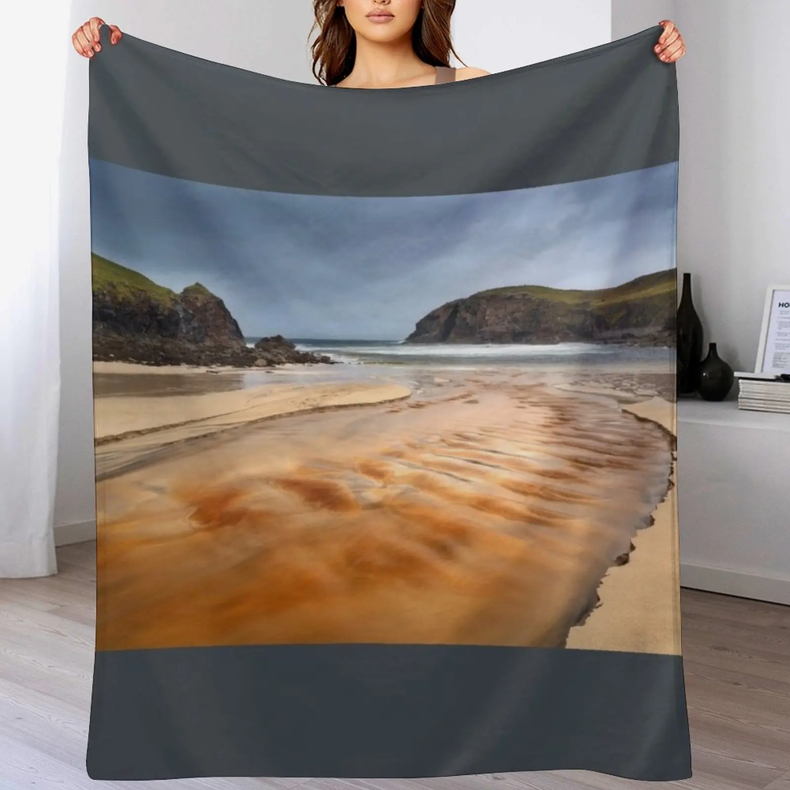 

Dalbeg, Traigh Dail Beag Isle of Lewis Scotland. Throw Blanket warm winter Fashion Sofas Soft Plush Plaid Bed covers Blankets