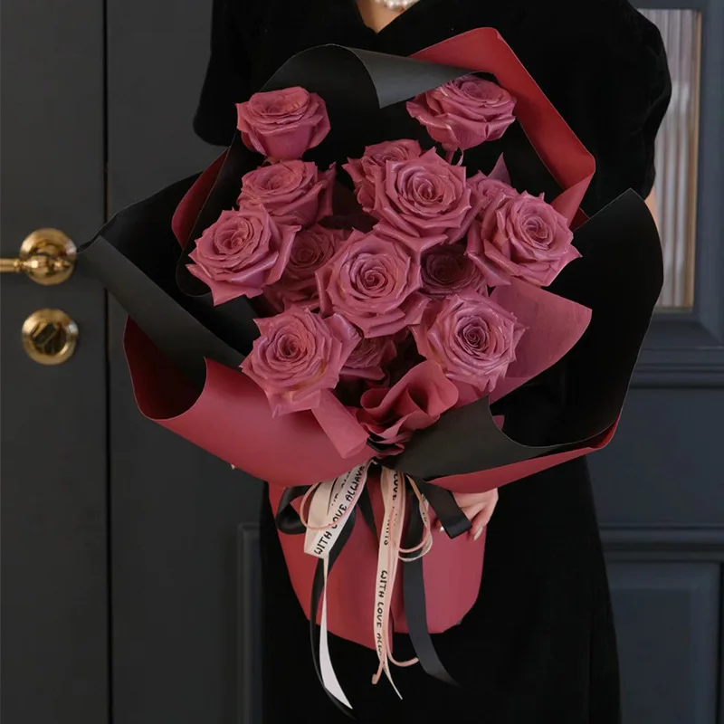 Waterproof Circular Bouquet Three-dimensional Bouquet Flower Wrapping Paper Solid Color Art Packaging Paper Gift Decoration