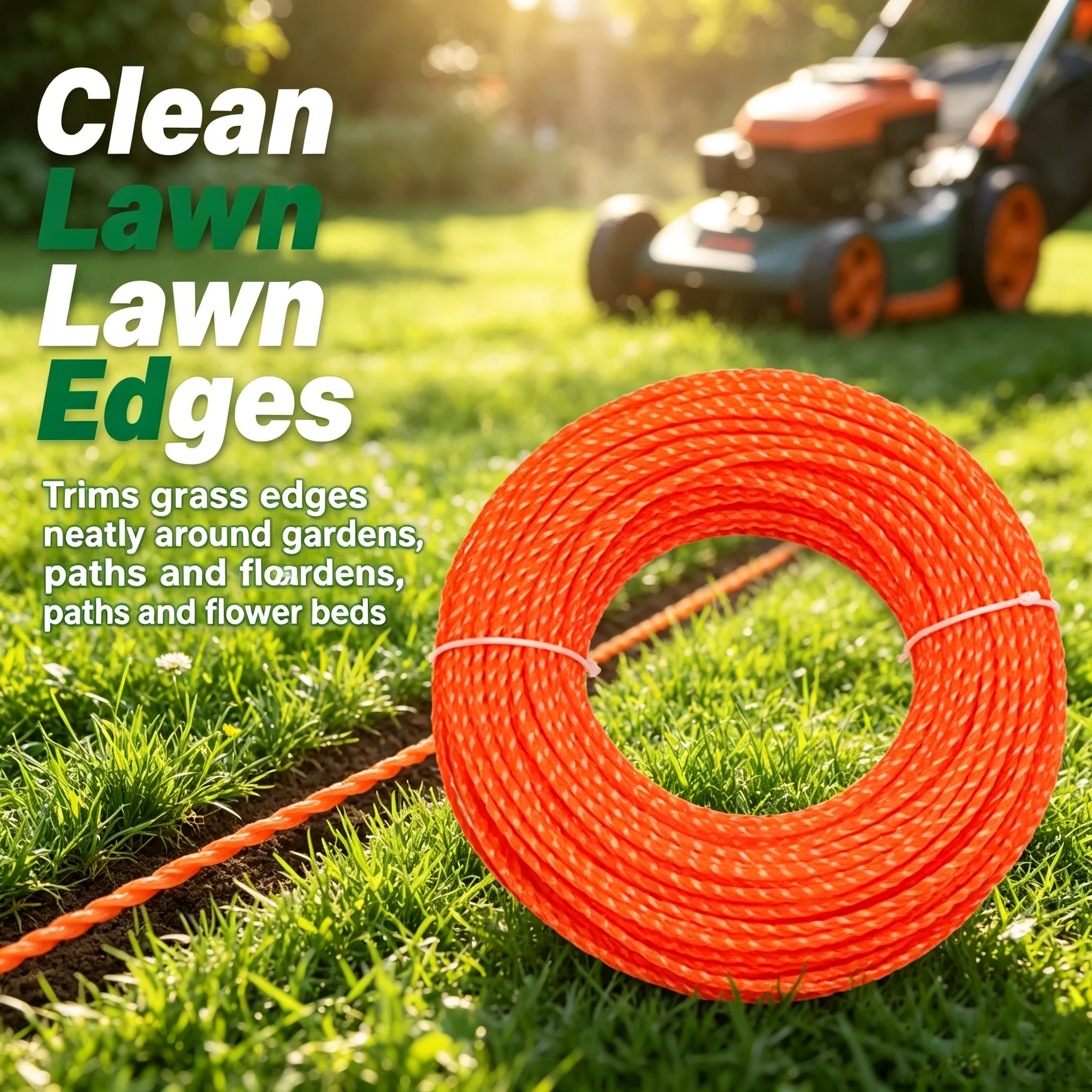 15m*2.4mm/2.7mm/3mm Mowing Nylon Grass Trimmer Rope Brush Cutter Strimmer Line Mowing Wire Lawn Mower Accessory