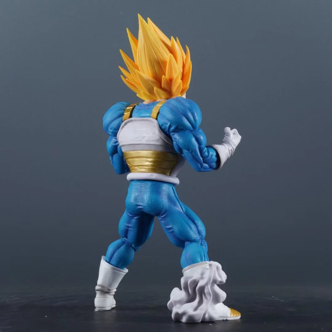 25.5cm Dragon Ball Muscle Vegeta Super Saiyan Exercise Anime Figure Model Statue Boy Collection Desktop Decoration Ornament Toy