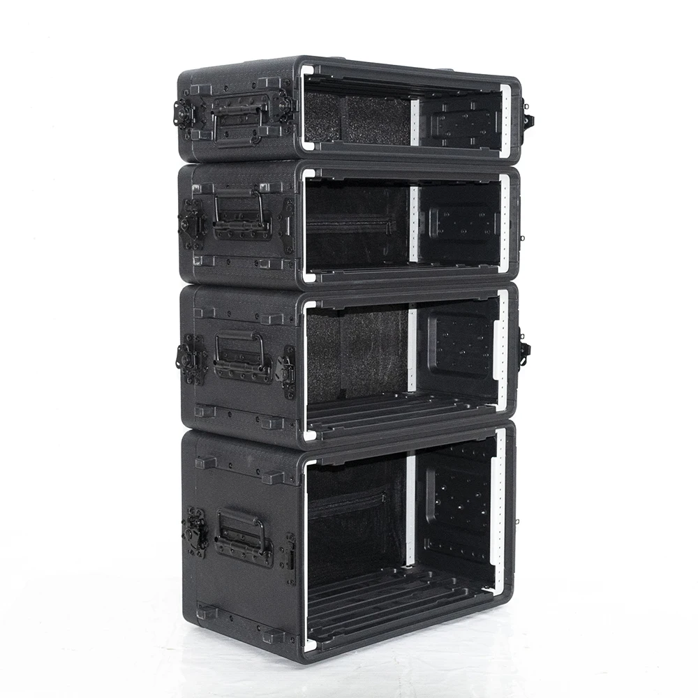 6U Waterproof Rotomolded Flight Rack Case Molded Amplifier Case Pro-Audio PA DJ Road Travel Mount Case