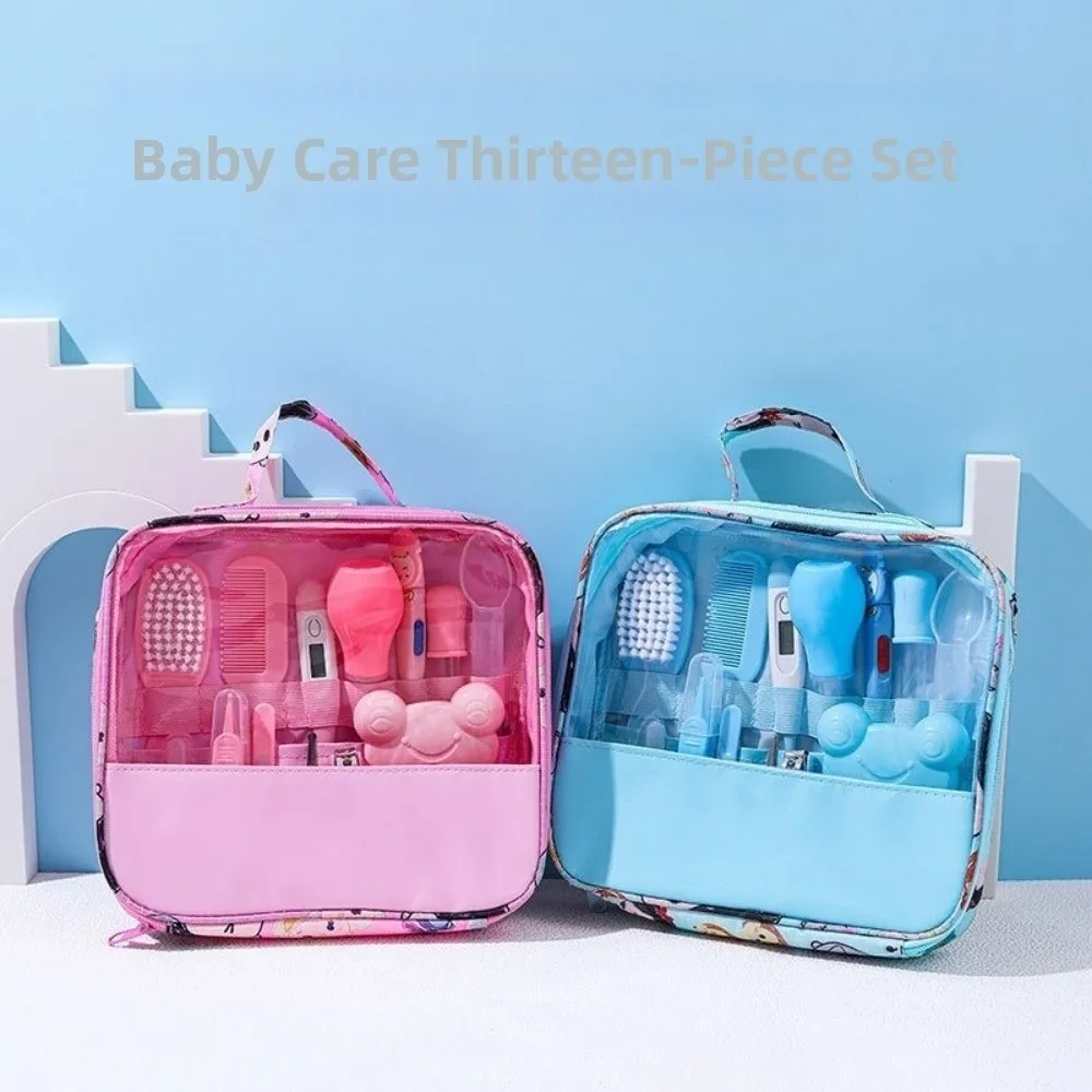 

Многофункциональный набор для ухода за ребенком, 13 шт./компл., щетка для мытья волос, назальный аспиратор, предметы первой необходимости для ухода за новорожденными, машинка для стрижки ногтей, расческа