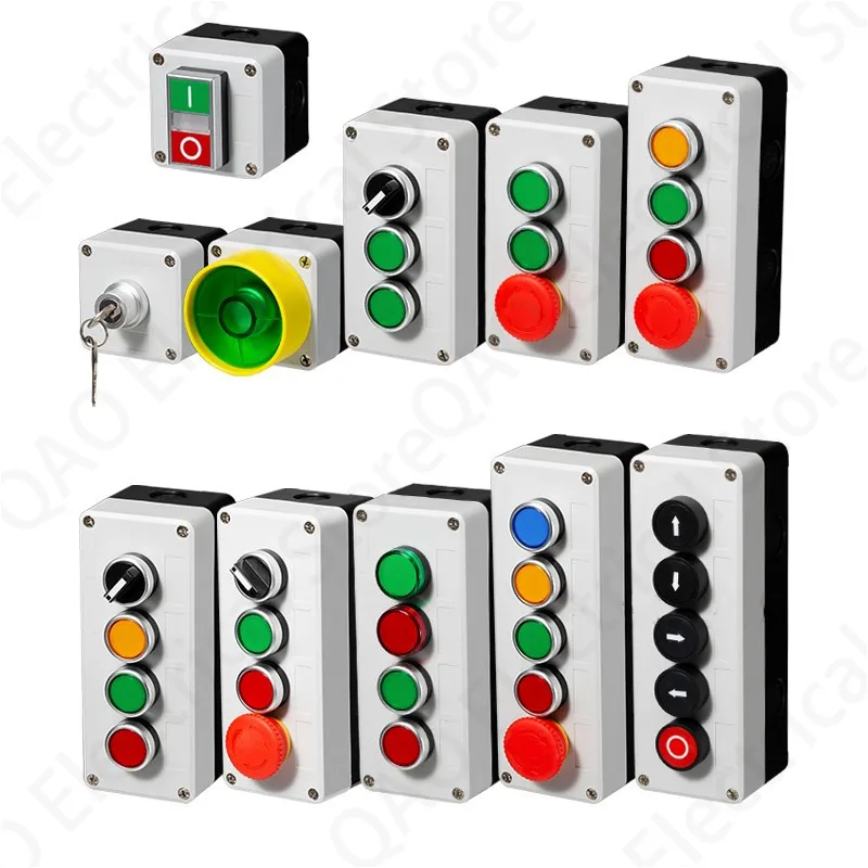 Button switch control box plastic hand-held self starting button waterproof box electrical industrial emergency stop switch i