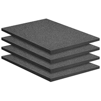 4Pcs Black Cuttable Craft Foam Sheets, Polyurethane Cushioning Inserts Use for Tool Box Board Game Box Cases Storage Drawe