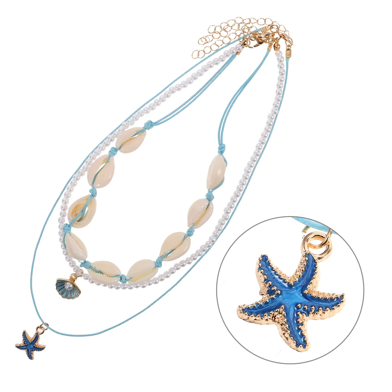 1 collar tipo choker con conchas, para mujer, de inspiración hawaiana, con conchas naturales tejidas, colores vibrantes, resistente a la decoloración, estilo bohemio, ideal para la playa y el verano.