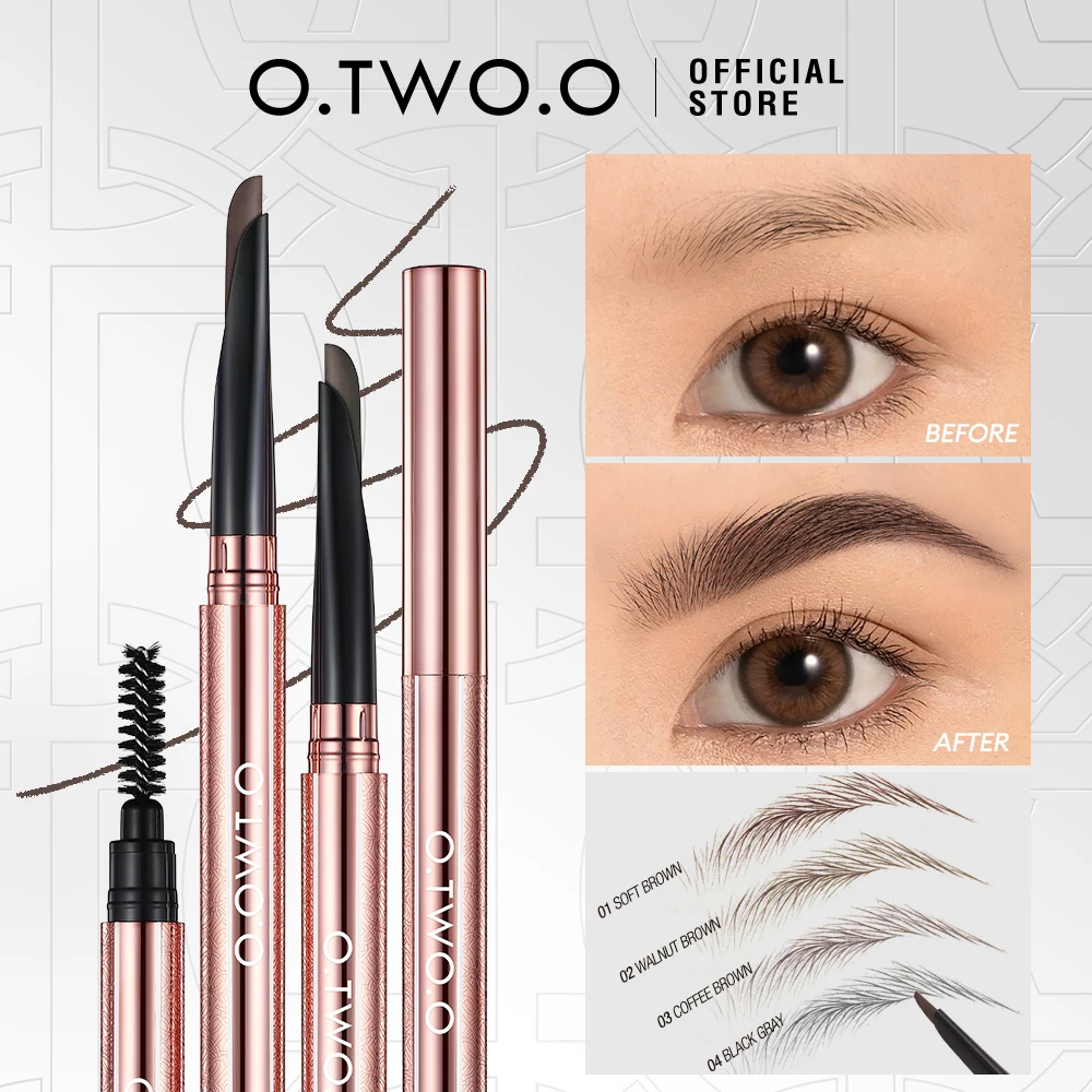 

O.TWO.O Machete Eyebrow Pencil Waterproof Natural Long Lasting Smooth Fill Fluff Blendable High Pigment Brow Pencil Eye Makeup