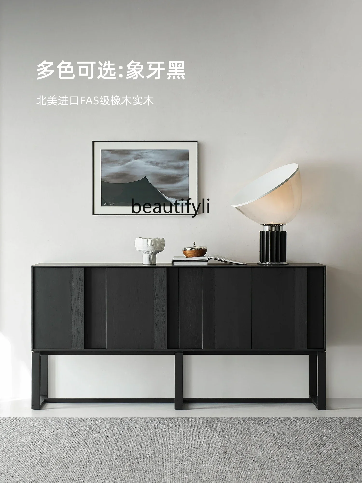 

FNorth America Black Walnut Solid Wood Sideboard Quiet Style Designer Living Room Storage CabinetA