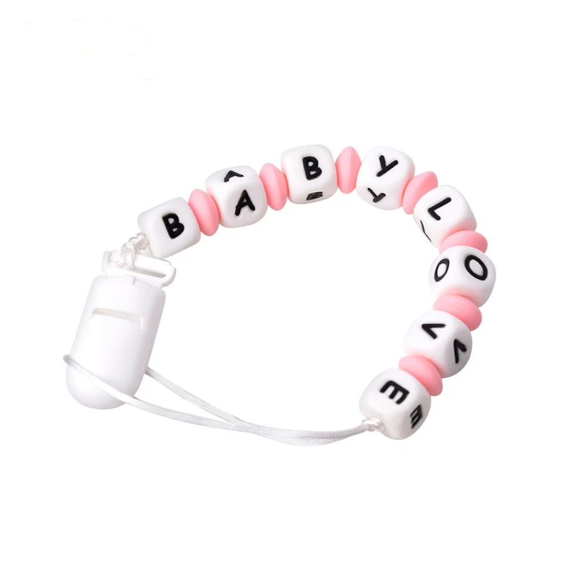 INS nome personalizzato Clip per ciuccio per bambini supporto per catena per ciuccio per dentizione per bambini succhietto giocattolo da masticare Clip fittizie accessori per bambini