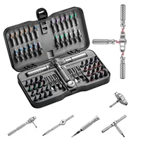 VMAN 66in1 Multifunction Ratchet Screwdriver Set Multi Magnetic Bits Mini Repair Tool Kit Household Tool For PC & Desk Etc.