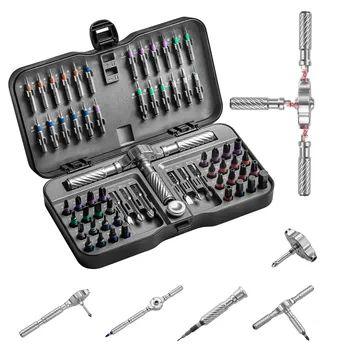 VMAN 66in1 Multifunction Ratchet Screwdriver Set Multi Magnetic Bits Mini Repair Tool Kit Household Tool For PC & Desk Etc.