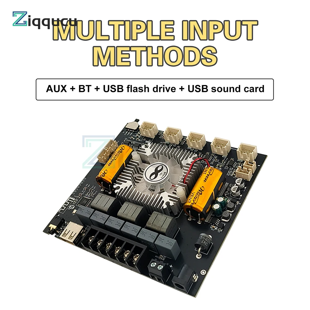 

DC 16-38V ZK-AS21 Upgraded 2.1 Channel Power Audio Stereo Subwoofer Amplifier Board 220W+220W+350W TPA3255 Bluetooth Amp Module