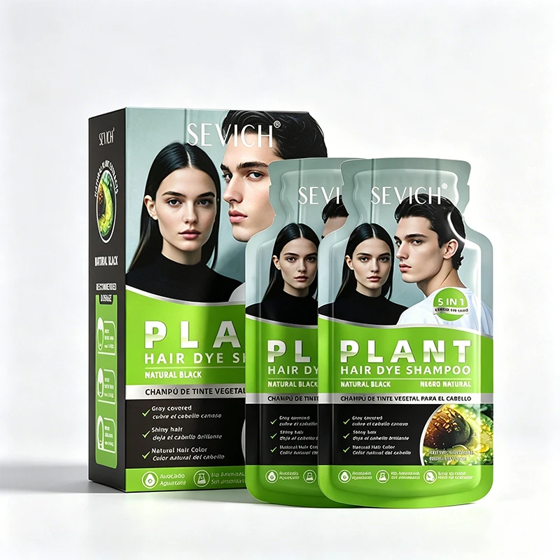 Black Hair Dye Shampoo for Women&Men 3 Minutes Darkening Hairs Instant Gray To Black Hair Color Shampoo Professional Dye 30ml