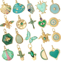 Cute Turtle Heart Charms for Jewelry Making Supplies Gold Color Cross Charm Dijes Diy Woman Earrings Necklace Braclet Pendant