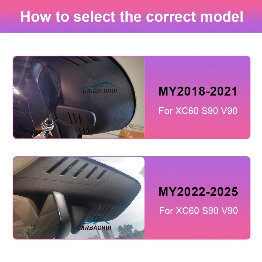 

Dash Cam 4K for VOLVO XC60 S90 V90 2018 2019 2020 2021 2022 2023 2024 2025,Plug and Play Car DVR Dashcam Camera Video Recorder