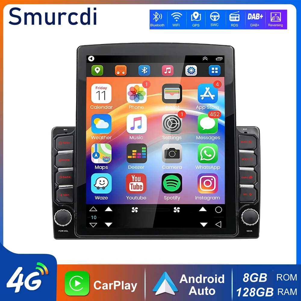 Android 16 Carplay Auto Car Radio GPS Multimedia Player 9.7