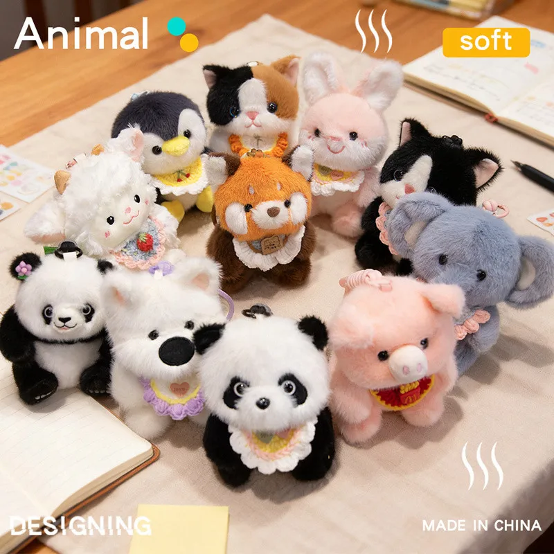 15cm Cute Desk Buddy Plush Toy Multi Animal Style Penguin Panda Sheep Soft Stuffed Doll Kids Birthday Gift Computer Desk Decor