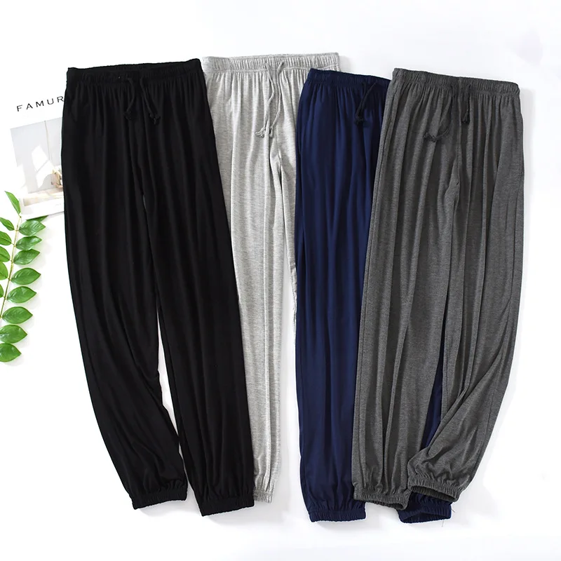 

Men's Sleep Bottoms Summer Thin Sleeping Trouser Homewear Pants Loose Casual Lantern Trousers Sleepwear Loungewear