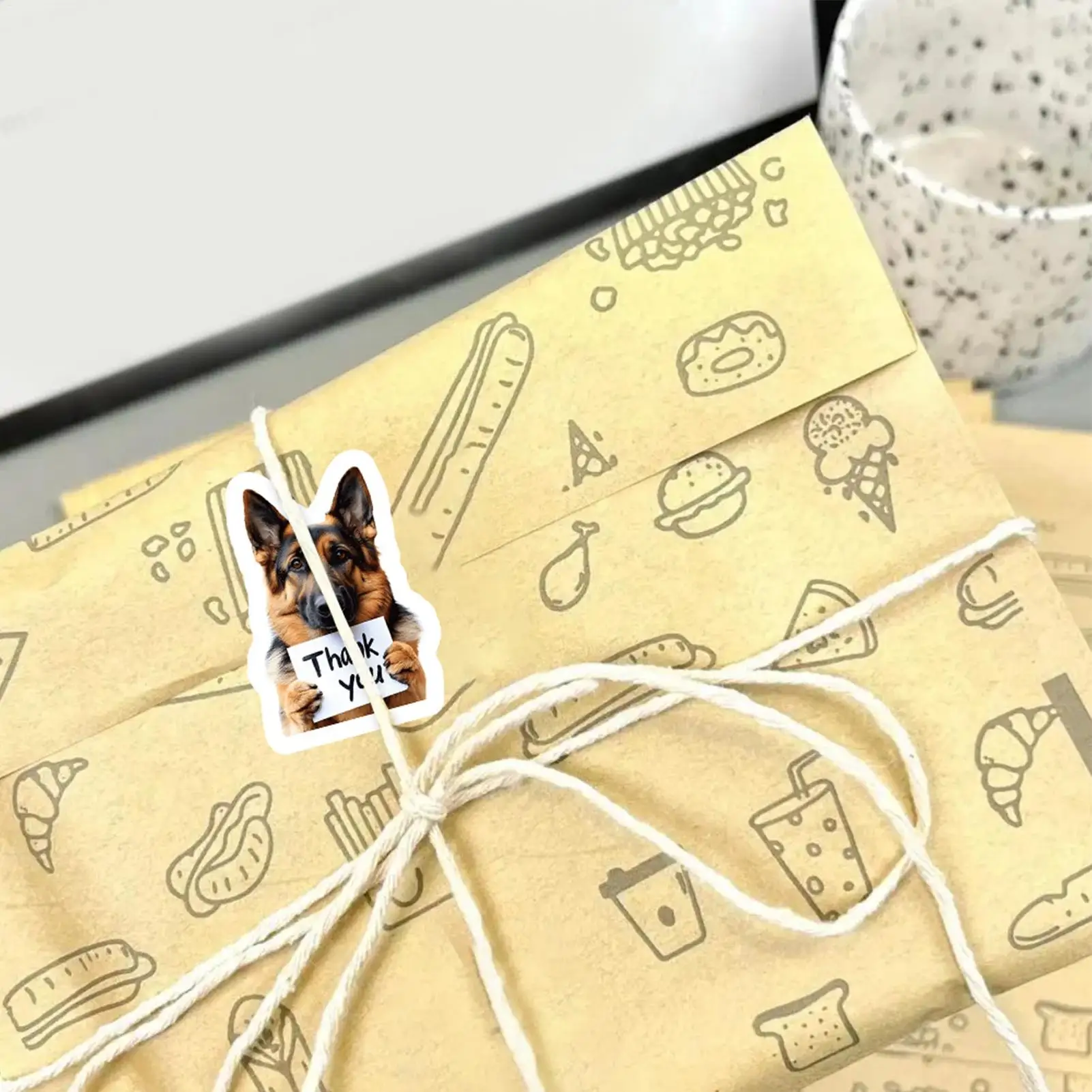 어린이용 강아지 스티커 500개 롤 감사합니다 데칼 미적 스티커 어린이용 소년 소녀 청소년 성인 학생용