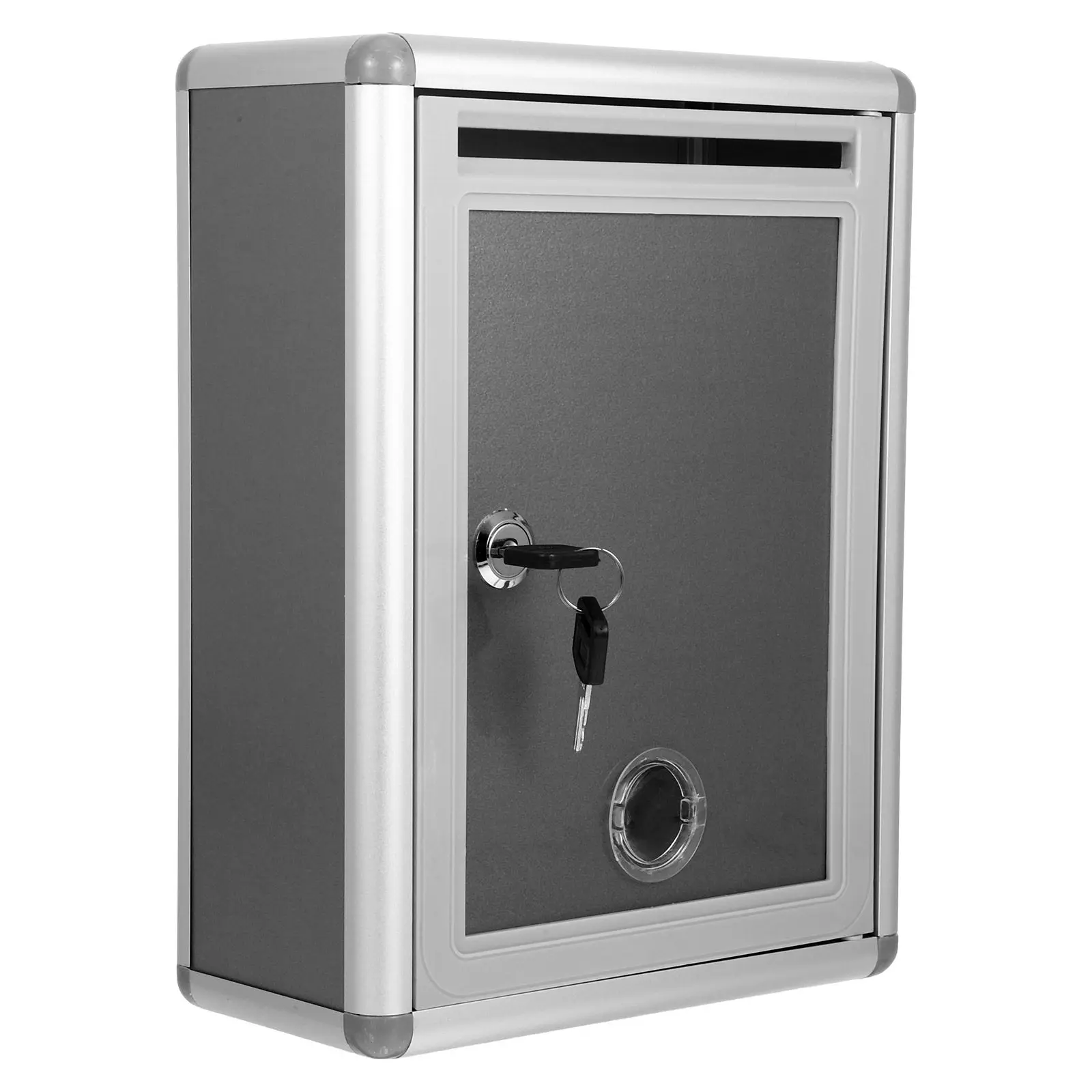 Lockable Suggestion Box Metal Feedback Collection Box Wall Mount Public Donation Complaint Mailbox Large Capacity Secure Lock